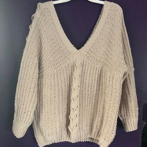 Miracle Cream Low V-neck Sweater